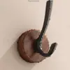 Colgador de Abrigos de Madera de Nogal, Colgador para Entrada sin Taladro Detrás de la Puerta, Colgador Creativo Individual para Dormitorio para Colgar Ropa y Sombreros, Colgador Adhesivo de Pared