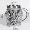 Suministro Transfronterizo Creativo Vikingo V8V6 Taza de Cerveza Vikinga Taza de Acero Inoxidable Resina Barril de Roble Taza de Agua