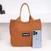 Bolso de Pana para Mujer, Bolso Tote de Gran Capacidad, Bolso de Mano Sencillo y Versátil, Bolso de Textura para el Trabajo para Mujer