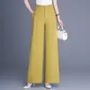Calça elegante e versátil estilo alfaiataria de perna larga, design primavera/outono 2026, alta qualidade, cintura alta, caimento solto, calça casual que afina.