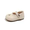 Sapatos de Couro com Renda para Crianças 2026 Moda Primavera e Outono Sapatos de Princesa Bordados com Cogumelo de Desenho Animado para Meninas e Crianças Pequenas