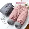 Pantalones de algodón para niños al por mayor para niños pequeños y medianos, pantalones largos de invierno cálidos extra gruesos para niños y niñas, pantalones de algodón acolchados con terciopelo adicional