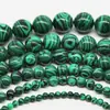 Suministro Directo de Fábrica Perlas Redondas de Malaquita Sintética Perlas Semiacabadas Accesorios para Joyería DIY Pulsera Collar con Perlas Venta al por Mayor