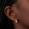 Conjunto de tres piezas de pendientes de alta calidad para damas con círculo ancho de circonitas y baño de latón dorado real transfronterizo de Europa y Estados Unidos