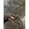 Chaqueta Cardigan con Doble Cremallera Cepillado Estilo Indiferente para Mujer Primavera/Otoño Sudadera con Capucha y Cordón Estilo Perezoso Top con Caída Adelgazante