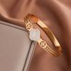 Pulsera de Acero de Titanio con Galvanizado al Vacío que No se Desvanece para Mujer, Pulsera de Trébol de Cuatro Hojas y Corazón de Lujo Ligero a la Moda Llena de Diamantes, Joyería de Alta Gama