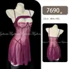 Bata Sexy Lencería Malla Transparente Encaje Ropa de Dormir Atractivo Pasión Conjunto de Bata sin Tirantes 7690