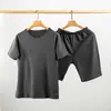 Camiseta Japonesa de Cor Pura sem Estampa Camiseta de Algodão de Boa Qualidade Terno de Shorts de Verão Terno de Algodão Puro Roupa de Casa t Casal