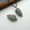Collar Colgante de Piedra Natural Más Vendido Transfronterizo 15*30mm Piedra Natural Hexaédrica Forma de Gota de Agua Piedra de Tigre Joyería DIY