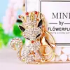 Chaveiro de Raposa da Coleção Coroa Cravejada de Diamantes para Carro, Pingente de Bolsa Feminina, Argola de Chaveiro de Metal, Presente Transfronteiriço, Atacado