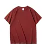 210 gramos de camiseta de algodón pesado personalizada 40 hilo doble tejido cuello redondo manga corta overol ropa de clase impresión de logotipo