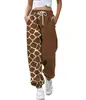 Pantalones casuales de retazos con estampado de animales, estilo europeo y americano, cordón, para mujer, corte holgado, tobillos cónicos, pantalones de chándal, disponibles en Amazon