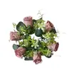 Ventas Directas de Fábrica Decoración de Pascua Halloween Corona de Candelabro de Eucalipto Transfronteriza Anillo de Cera Rosa Decoración de Pascua