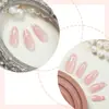 Uñas Francesas Rayadas Blancas Sencillas Postizas Arte de Uñas Postizas Pegatinas para Uñas Uñas Removibles