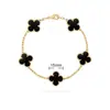 Pulsera de Trébol de Cuatro Hojas y Cinco Flores CNC Oro V Delgado Flor Nueva Edición Artesanía Fina Cadena Gruesa de Nueve Secciones Pulsera de Trébol de Cuatro Hojas de Nácar Blanco Natural