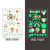 Pegatinas de tatuaje de San Patricio impermeables verde fluorescente para niños tatuaje temporal desechable pegatinas luminosas irlandesas