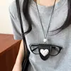 Bolsa de Llaves Larga de Cuero con Colgante para Llavero Collar con Marca de Cuero Llavero para Gafas Accesorios de Moda