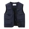 Chaleco de Trabajo para Hombre para Exteriores con Múltiples Bolsillos, Chaleco Casual para Pesca y Fotografía, Chaleco de Secado Rápido para Primavera y Otoño 2267