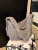 Bolsa casual de grande capacidade feminina 2025, nova bolsa transversal para outono e inverno, bolsa de ombro tipo sacola de algodão
