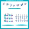 Decoración temática de pancarta con patrón de animales marinos de sirena para fiesta transfronteriza suministros para fiesta temática submarina