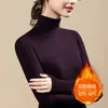 Camiseta Interior para Mujer Otoño e Invierno 2026 Estilo Nuevo, Forrada de Polar, Térmica, Engrosada, Ajustada, Negra