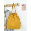 Bolsa de Almacenamiento Tejida de Pana de Color Sólido con Cierre de Cordón, Bolsa de Maquillaje Portátil de Gran Capacidad para Mujeres