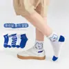 Calcetines Infantiles de Oso de Dibujos Animados para Primavera y Otoño para Niños y Niñas, Calcetines de Caña Media, Calcetines Modernos de Dibujos Animados, Calcetines para Estudiantes al por Mayor