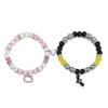 Pulsera de Regalo Navideño Amor Hebilla Magnética Pulsera de Perlas Rosa Blanco Araña Gato Colgante de Diamante Pulsera de Pareja