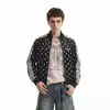 Chamarra con cierre y cuello alto de lunares estilo retro americano transfronteriza para hombre, sudadera deportiva de corte holgado, top tipo cárdigan de terciopelo de Hong Kong