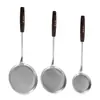 Colador de Malla de Acero Inoxidable 304 con Mango Largo de Madera Antigua, Cuchara Separadora de Aceite de Malla Fina, Separador de Aceite y Sopa, Espumadera para Leche de Soya y Olla Caliente