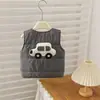 Chaleco de algodón de coche de dibujos animados para niños, nuevo modelo de otoño e invierno, prenda exterior unisex para bebé, chaleco versátil y cálido para bebés