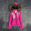 2026 Nueva Tendencia de Moda Urbana para Mujer Estilo Gótico Harajuku Sudadera con Cremallera y Cuello de Piel con Pedrería Sudadera Lulu