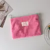 Bolsa de Cosméticos de Peluche Coreano Dopamine Bolsa Simple de Gran Capacidad para Almacenamiento de Cosméticos Bolsa para Labiales, Monedas, Auriculares, Cable de Datos