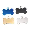 Venta directa placa de identificación para perro con forma de hueso, placa de identificación negra lisa, collar con colgante liso grabado, regalo, accesorio pequeño anti-pérdida, personalizable