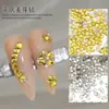 Mini uña de malta amarilla con diamantes de arte de uñas tamaño pequeño fondo plano forma de espiga de trigo especiada dorada blanca transparente joyería de diamantes para uñas al por mayor