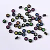Nuevas cuentas acrílicas planas sueltas pintura en aerosol color negro letras accesorios de joyería con cuentas material para pulsera tejida venta al por mayor