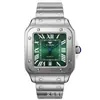 2026 Comercio Exterior Reloj de Acero Inoxidable para Hombre Resistente al Agua Correa de Acero Estilo Negocios Reloj de Cuarzo Cuadrado Reloj de Alta Calidad para Hombre