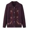 Roupas com Lapelas para Idosos, Suéter da Vovó, Casaco da Mamãe, Roupas de Outono e Inverno, Exportação Transfronteiriça, Comércio Exterior, Cardigã de Tricô