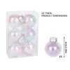Bolas Decorativas Navideñas Transparentes de Colores Huecas Transfronterizas Bolas Redondas Transparentes Sopladas al Vacío Adornos para Árbol de Navidad al por Mayor En caja