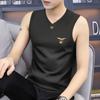 Chaleco de Verano para Hombre 2025 Corte Slim Cuello en V Hombro Ancho Camiseta sin Mangas Fitness Deportes Chaleco Estilo Chino Top Ropa