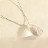 Conjunto de Brincos e Colar de Gota d'Água Transparente Degradê, Pingente Grande de Gota d'Água Transparente de Nicho High-End, Joias Personalizadas Atacado