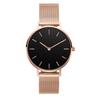 Relógio de Liga para Casal Wish Feminino Pv Moda Pulseira de Aço Inoxidável Ouro Rosa 783A-36 Relógio de Pulso a Quartzo