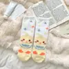 Nuevos Calcetines de Media Pantorrilla Otoño e Invierno, Estilo Patito Amarillo, Calcetines de Piel Sintética de Visón, Felpa de Coral, Calcetines Cálidos y Dulces para Dormir de Niña, Calcetines de Media Felpa