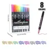 Pluma contorno de doble línea transfronteriza con calificaciones completas, pluma para diario DIY, resaltador para tarjeta de felicitación de estudiante, cepillo más vendido en Amazon