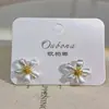 Pendientes Minimalistas de Flor de Arena Plateado Mate, Moderno Diseño de Pistilo de Flor, Lujo Ligero, Sensación de Alta Gama, Versátiles para el Trabajo, Pendientes Elegantes para Mujer, Modernos
