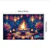 Bestseller transfronterizo de Amazon: Tela de fondo temática de Diwali con estampados de pavo real y lámpara de aceite de alta definición, perfecta para fiestas y decoraciones festivas