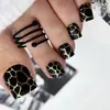 Uñas Postizas Doradas Irregulares Geométricas para Pies, Armadura de Presión, Arte de Uñas Removible