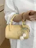 Bolso de Mano Boston Retro de Gran Capacidad con un Ambiente Relajado, Diseño de Nicho, Bolso de Hombro, Color Sólido, Bolso de Hombro Casual para el Día a Día