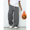 Pantalones casuales de moda estilo americano con forro polar para hombre, disponibles para comercio transfronterizo, pantalones deportivos holgados con cordón, pantalones largos modernos y versátiles