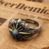 Hugu 2026 Novo Anel Vintage Design Starburst para Homens e Mulheres, Anel Aberto, Joia Tendência de Personalidade Vintage